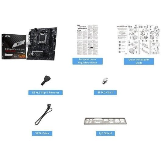 Carte mère MSI PRO A620AM-B EVO AMD A620 Socket AM5 DDR5 Micro-ATX 2.5GbE