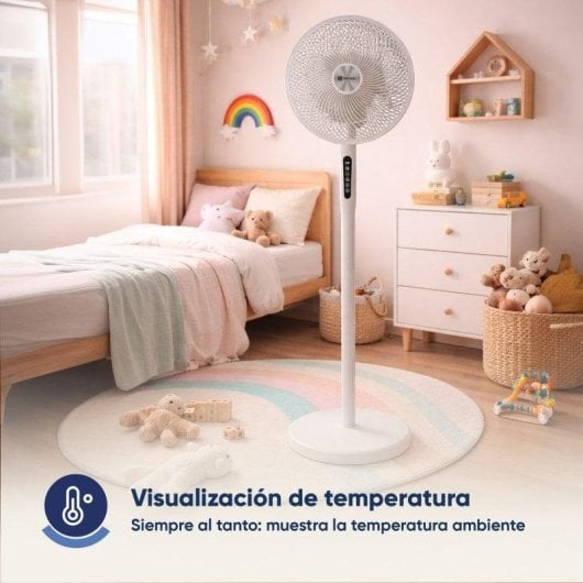 Ventilador de pie Origial ORISTAND30W-WF motor DC, 30W altura ajustable Blanco