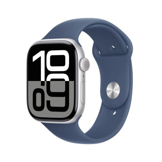 Apple Watch Series 10 GPS NFC 46mm OLED Silber Blau M/L IP6X Wasserresistenz Pulsmesser