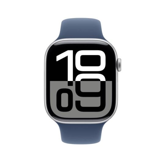 Apple Watch Series 10 GPS NFC 46mm OLED Silber Blau M/L IP6X Wasserresistenz Pulsmesser