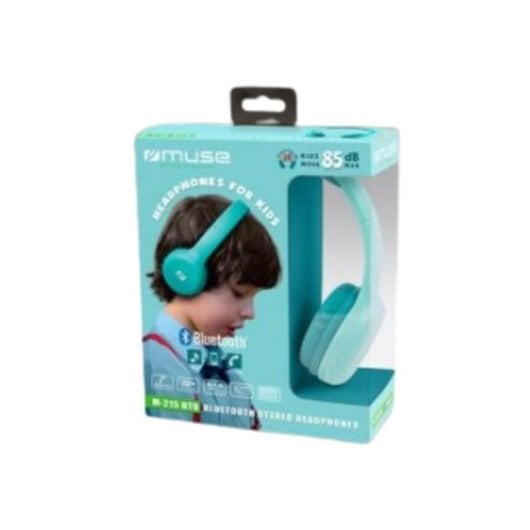 Auricolari Muse M-215 BTB wireless Bluetooth per musica, controllo volume, design per bambini, blu