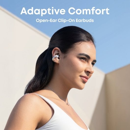 Auriculares SOUNDCORE Aeroclip inalámbricos True Wireless Bluetooth 5.4 para llamadas, música y deporte Champán Blanco