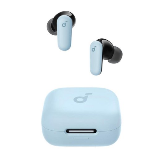 Auricolari Anker P30i wireless Bluetooth con Cancellazione Attiva del Rumore, microfono e controllo touch, colore azzurro cielo