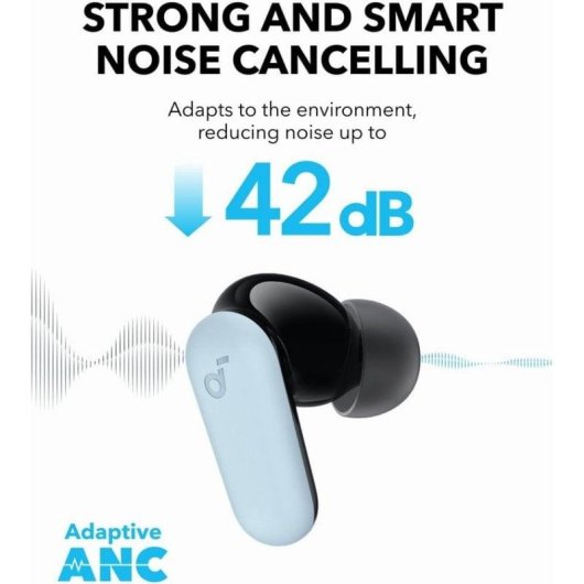Auriculares Soundcore P30i Bluetooth con cancelación de ruido, azul claro