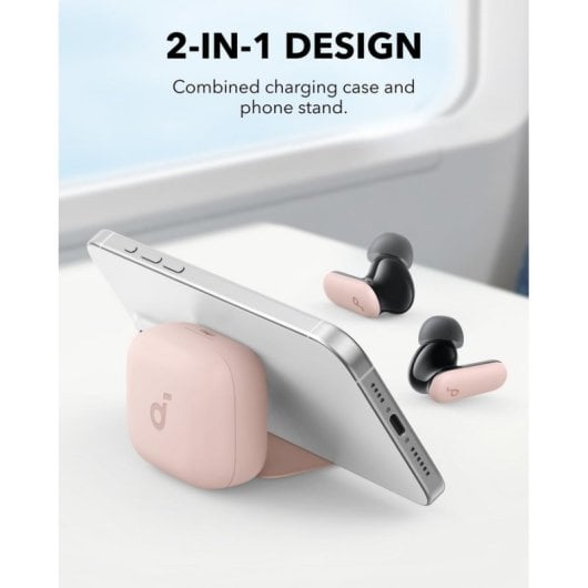 Auricolari Anker P30i True Wireless Bluetooth con Cancellazione Attiva del Rumore, microfono e controllo touch, IP54, rosa chiaro