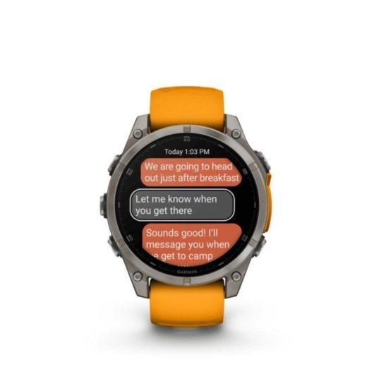 Garmin Fenix 8 GPS WiFi 47mm AMOLED Titanio Arancione Resistente Acqua 10ATM