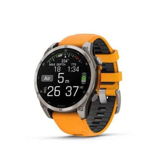 Garmin fenix 8 GPS WiFi 47mm AMOLED Titanio Arancione One Size Resistenza all’Acqua 10ATM SpO2