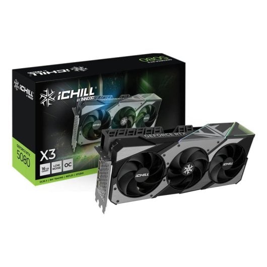 Tarjeta Gráfica INNO3D iChill GeForce RTX 5080 X3 V2 16GB GDDR7 Reflex 2 RTX AI DLSS4