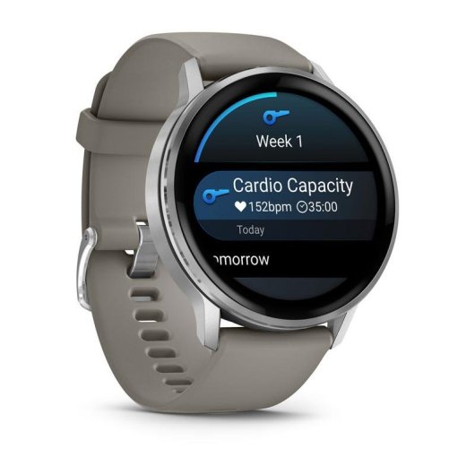 GARMIN Venu 4 Bluetooth GPS WiFi 45mm AMOLED Gris Argent M Étanche 5 ATM SpO2 Pulsomètre Sommeil