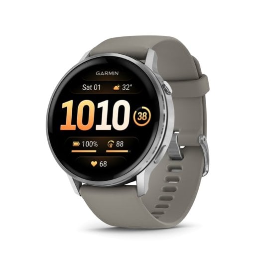GARMIN Venu 4 Bluetooth GPS WiFi 45mm AMOLED Gris Argent M Étanche 5 ATM SpO2 Pulsomètre Sommeil
