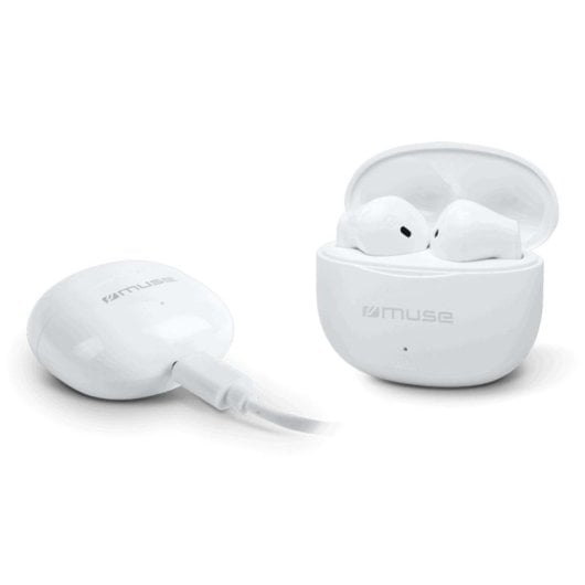 Auricolari Muse M-270 TWS wireless Bluetooth impermeabili microfono touch bianchi
