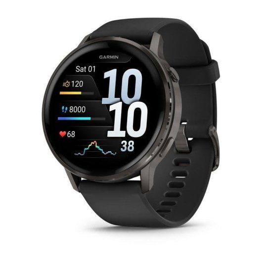 Garmin Venu 4 Bluetooth GPS WiFi 45mm AMOLED Schwarz M Wasserdicht 5ATM SpO2 Herzfrequenz Schlafmonitor