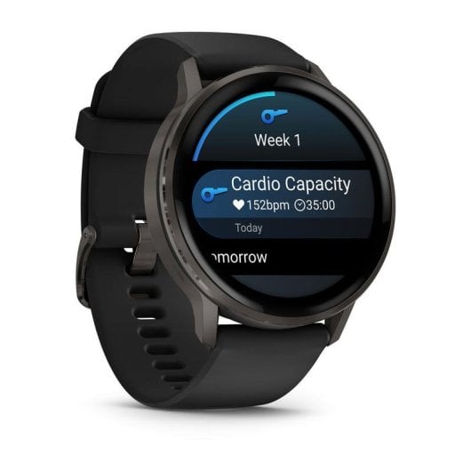 Garmin Venu 4 Bluetooth GPS WiFi 45mm AMOLED Noir Étanche 5ATM Pulsomètre SpO2