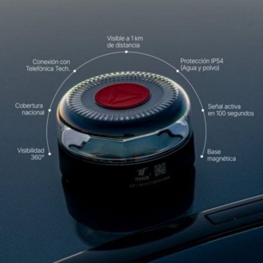 Baliza V16 Thulos TH-V16-2 Homologada DGT Geolocalizada IoT Base Imantada Ámbar