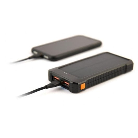 Gembird 10000 mAh Solar Power Bank, LiPo, 3,7 V, Schwarz