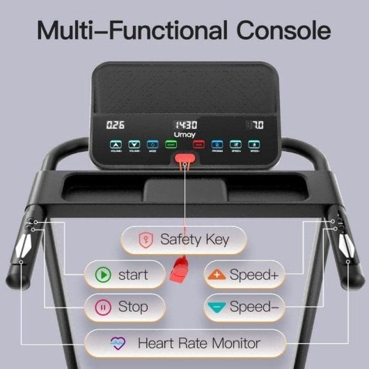 ROBORE P16 Klappbares Laufband 14 km/h 12 Programme Schwarz