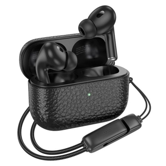 Auriculares Hoco EQ9 Plus inalámbricos Bluetooth con Cancelación de Ruido, control táctil y estuche de carga, negros