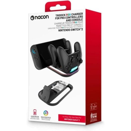 Nacon Supporto di ricarica per Nintendo Switch e 2 Controller Switch Pro