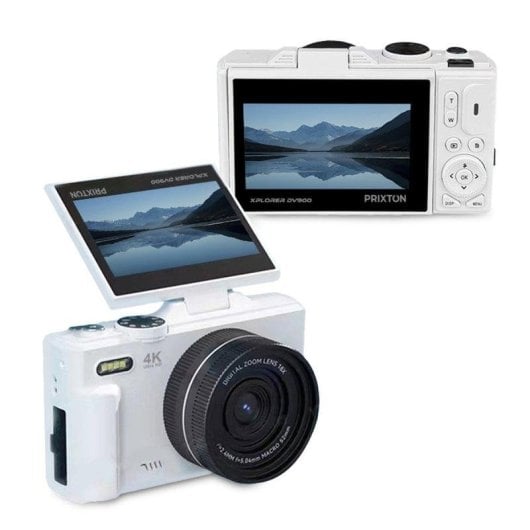 Prixton Câmara Digital Xplorer DV900 4K 64MP Ecrã Flip WiFi Branca