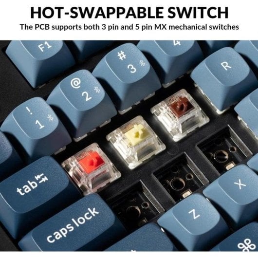 Teclado Keychron V6 Max Mecánico Layout ES Inalámbrico Full-Size RGB Knob