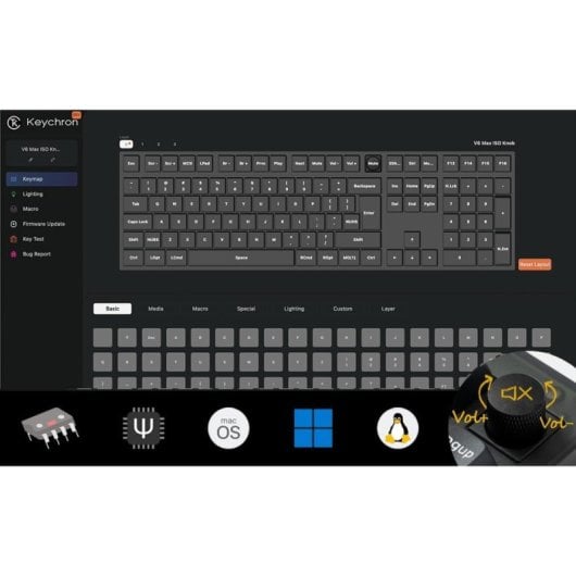 Teclado Keychron V6 Max Mecánico Layout ES RGB Hot-Swappable Triple Conexión