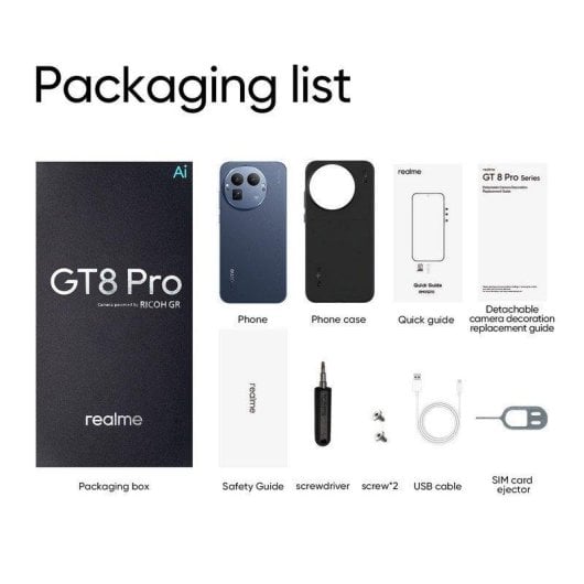 Realme GT 8 Pro 12GB 256GB 6.79" AMOLED QHD+ 144Hz 5G Dual SIM 7000mAh 120W IP69 Android Urban Blue