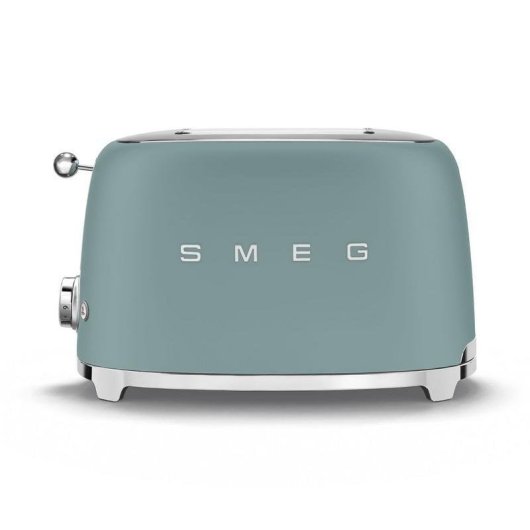 Grille-pain rétro Smeg TSF01EGMEU 2 fentes larges 950 W 6 niveaux Réchauffage Décongélation Bagel Vert émeraude mat
