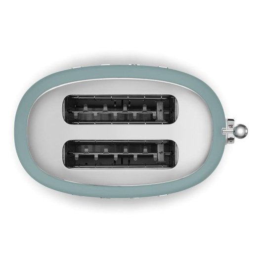 Grille-pain rétro Smeg TSF01EGMEU 2 fentes larges 950 W 6 niveaux Réchauffage Décongélation Bagel Vert émeraude mat