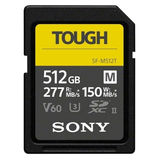 Scheda SD Sony SF-M Tough 512GB UHS-II R277MB/s W150MB/s IP68 V60