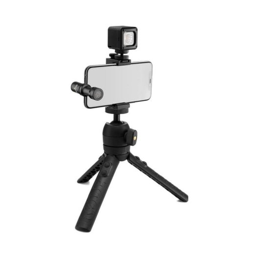 Microphone Rode Vlogger Kit iOS cardioïde avec trépied et lumière LED