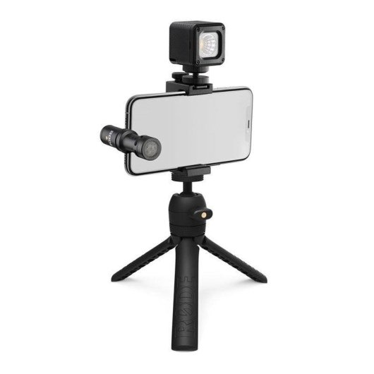 Microphone Rode Vlogger Kit iOS cardioïde avec trépied et lumière LED