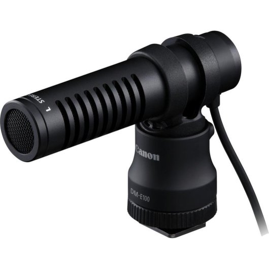 Microfone Canon DM-E100 3,5 mm unidirecional compacto sem bateria