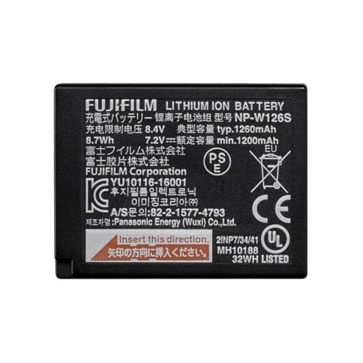 Batterie Fujifilm NP-W126S 1200 mAh 7,2 V Lithium-Ion pour appareils photo
