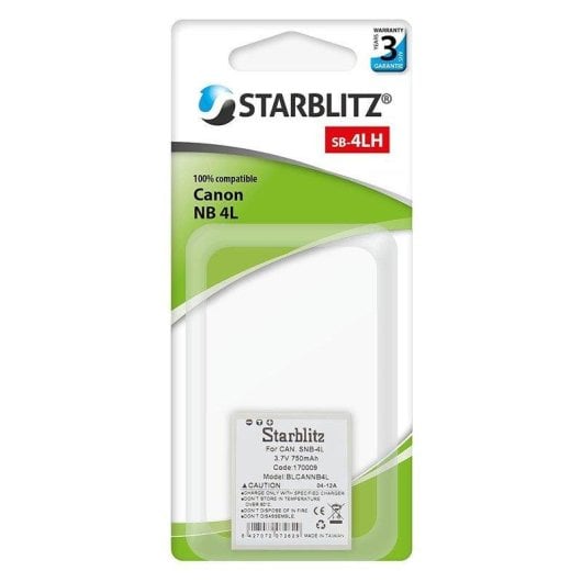 Batterie Starblitz SB-4LH Compatible Canon NB-4L(H) pour Appareils Photo