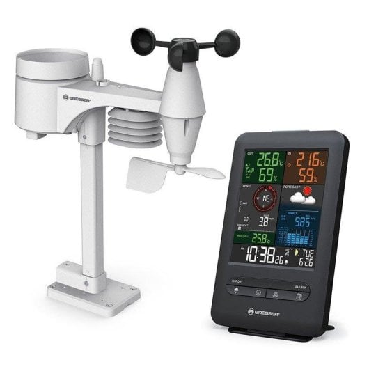 Wetterstation Bresser 7002525 5-in-1 Farbdisplay Wind Regen Temperatur