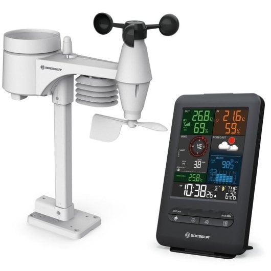 Wetterstation Bresser 7002525 5-in-1 Farbdisplay Wind Regen Temperatur