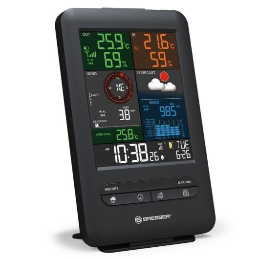 Wetterstation Bresser 7002525 5-in-1 Farbdisplay Wind Regen Temperatur