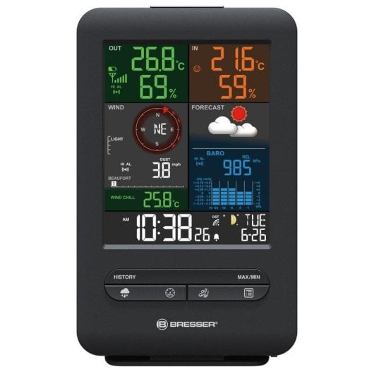 Wetterstation Bresser 7002525 5-in-1 Farbdisplay Wind Regen Temperatur