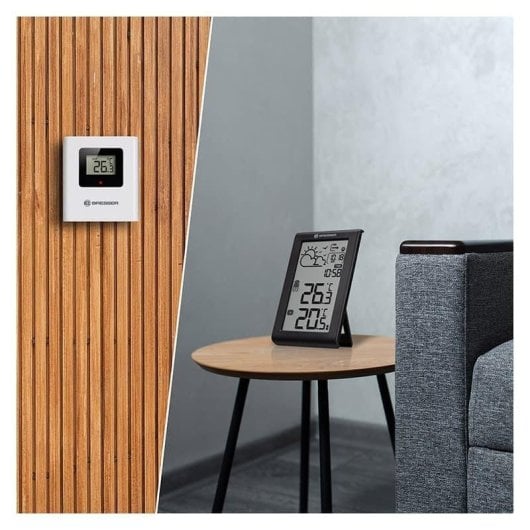 Estação Meteorológica Bresser Meteo Temp W sensor sem fios, grande ecrã e sinal DCF