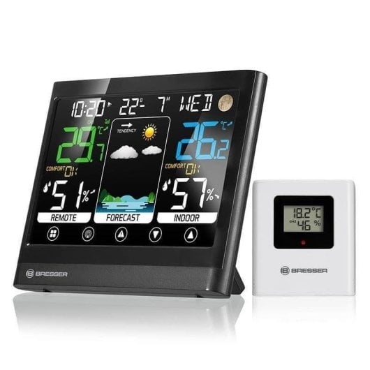 Station météo Bresser MeteoTemp BF écran tactile couleur capteur extérieur