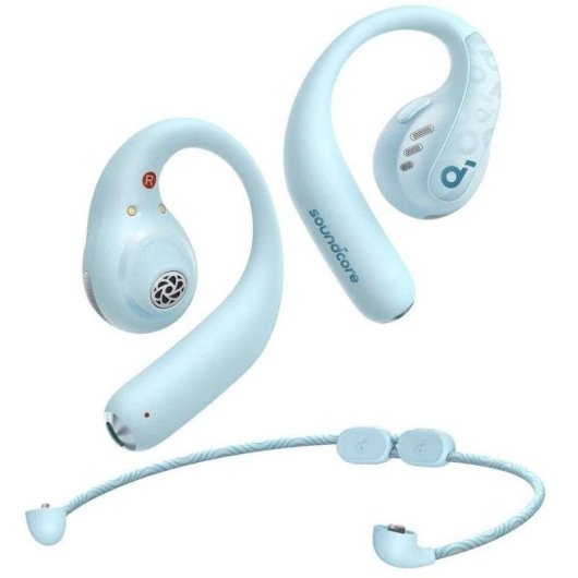 Soundcore AeroFit Pro kabellose Bluetooth Sport Kopfhörer Anrufe IPX5 Aquamarin