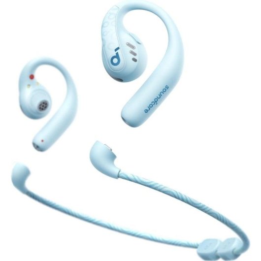 Soundcore AeroFit Pro kabellose Bluetooth Sport Kopfhörer Anrufe IPX5 Aquamarin