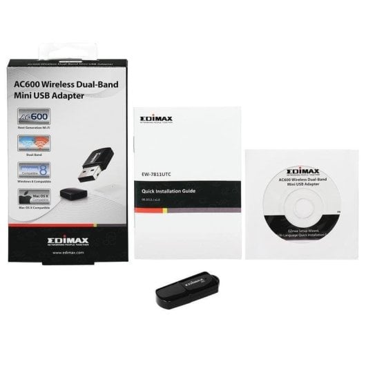 Tarjeta de Red Edimax EW-7811UTC USB Dual Band 600 Mbps Mini WPS