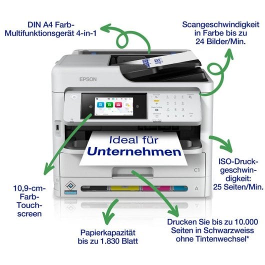Multifonction Epson WorkForce Pro WF-C5890DWF Inkjet Couleur WiFi Fax Recto-Verso Écran tactile