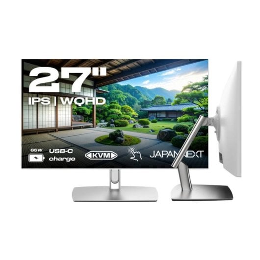 Monitor JAPANNEXT JN-IPS27WQHDR-C65W-FLD-T 27" Wide Quad HD 75Hz IPS Táctil HDR10 Blanco Altura Ajustable