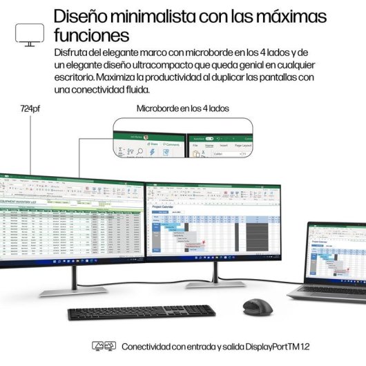 Monitor HP 724pf 23.8" FullHD 100Hz IPS Tempo di risposta 5ms Ergonomico USB-C