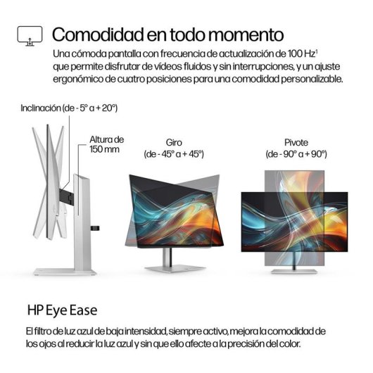 Monitor HP 724pf 23.8" FullHD 100Hz IPS Tempo di risposta 5ms Ergonomico USB-C