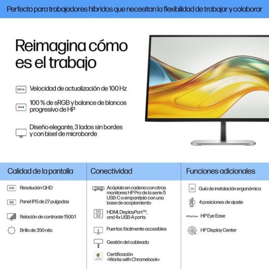 Écran PC HP Series 5 Pro 527pq 27" QHD 100Hz IPS réglable USB 3.2