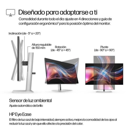 Écran PC HP Series 7 Pro 727pu 27" Quad HD 120Hz IPS Black Thunderbolt 4