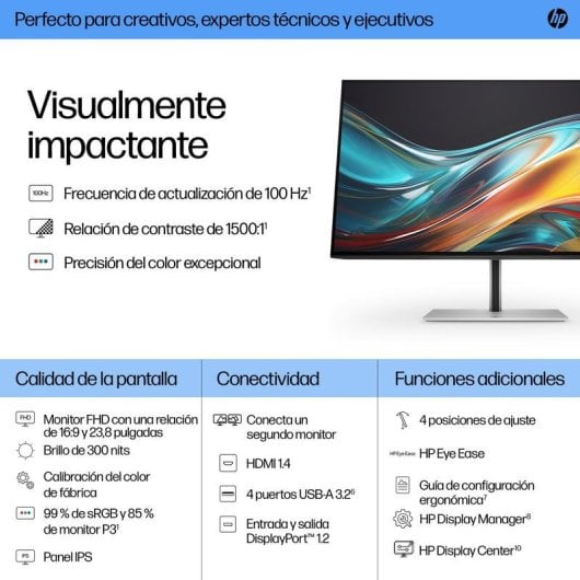 Monitor HP Series 7 Pro 724pf 23,8" FullHD 100Hz IPS Tiempo de respuesta 5 ms USB 3.2